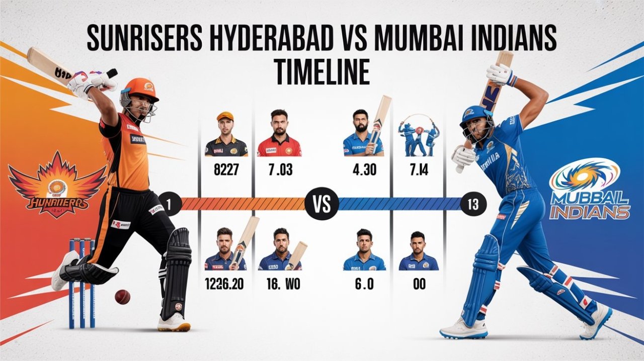 Sunrisers Hyderabad vs Mumbai Indians Timeline